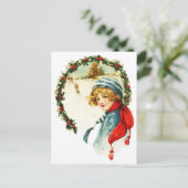 Vintage Christmas Postkarte (Stehend Vorderseite)