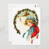 Vintage Christmas Postkarte (Vorne/Hinten)