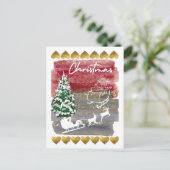 Vintage Christmas  Postkarte (Stehend Vorderseite)