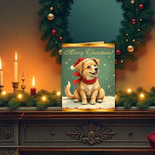 Vintage Christmas Puppy Retro Christmas Karte
