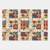 Vintage Christmas Quilt Geschenkpapier Set (Vorderseite)