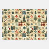 Vintage Christmas Quilt Geschenkpapier Set (Vorderseite 2)