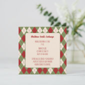 Vintage Christmas Raute Muster Square Einladung (Stehend Vorderseite)