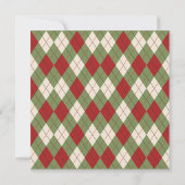 Vintage Christmas Raute Muster Square Einladung (Rückseite)