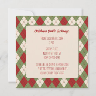 Vintage Christmas Raute Muster Square Einladung