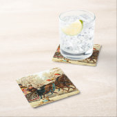 Vintage Christmas Rechteckiger Pappuntersetzer (Vor Ort)