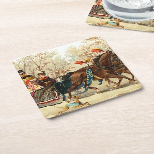 Vintage Christmas Rechteckiger Pappuntersetzer (angewinkelt)