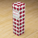Vintage Christmas Red Poinsettias Pattern Weinbox<br><div class="desc">Vintage Weihnachten Red Poinsettias Pattern Weinkiste,  um Ihre Weihnachtsgeschenk für die besonderen Menschen in Ihrem Leben tragen.</div>