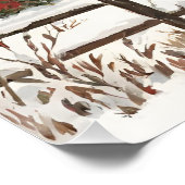 Vintage Christmas Red Truck, Barn, Land Poster (Ecke)