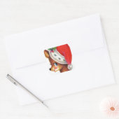 Vintage Christmas Reindeer Quadratischer Aufkleber (Umschlag)