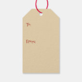 Vintage Christmas Rentier Weltfrieden Geschenkanhänger (Rückseite)