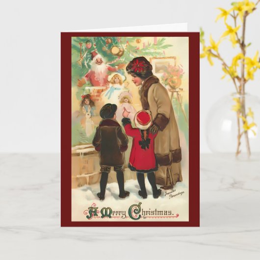 Vintage Christmas Retro Custom Message Karte (Gelbe Blume)