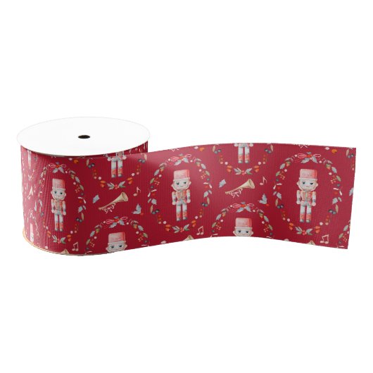 Vintage Christmas Ribbon with Soldier Ripsband (Spule)