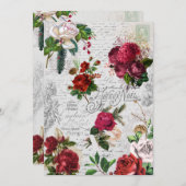 Vintage Christmas Rose Joyeux Weihnachten Ephemera (Vorne/Hinten)