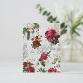 Vintage Christmas Rose Joyeux Weihnachten Ephemera (Stehend Vorderseite)