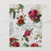 Vintage Christmas Rose Joyeux Weihnachten Ephemera (Vorderseite)