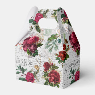 Vintage Christmas Rose Joyeux Weihnachten Ephemera Geschenkschachtel
