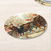 Vintage Christmas Runder Pappuntersetzer (Angewinkelt)