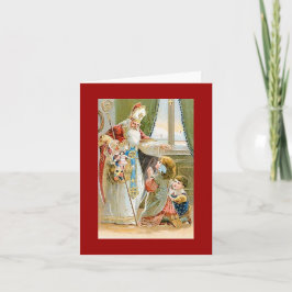 Vintage Christmas Saint Nicholas Feiertagskarte