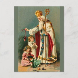Vintage Christmas Saint Nicholas Feiertagspostkarte