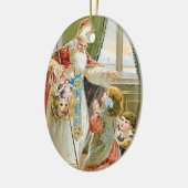 Vintage Christmas Saint Nicholas Keramikornament (Links)