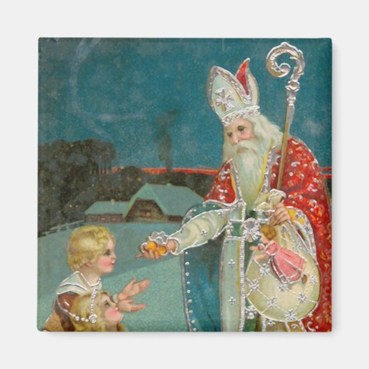 Vintage Christmas Saint Nicholas Magnet (Vorne)