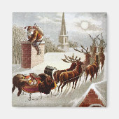 Vintage Christmas, Saint Nicholas on the Rooftop Magnet (Vorne)