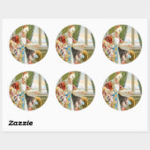 Vintage Christmas Saint Nicholas Runder Aufkleber (Blatt)