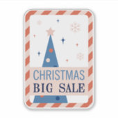 Vintage Christmas Sale Sticker With Blue Tree (Vorderseite)