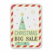 Vintage Christmas Sale Sticker With Green Tree (Vorderseite)