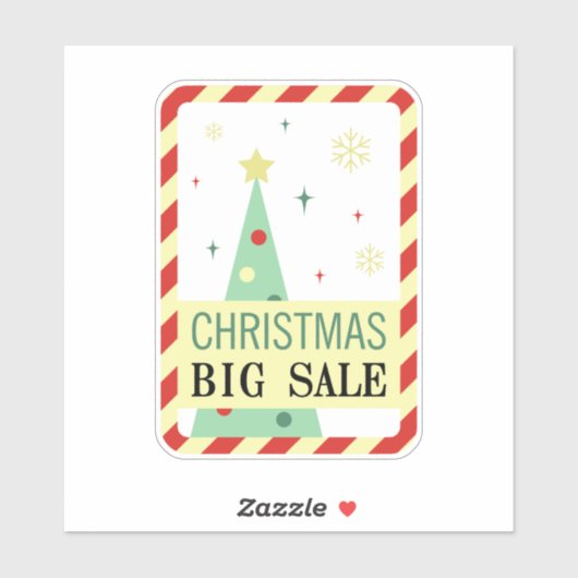 Vintage Christmas Sale Sticker With Green Tree (Blatt)