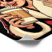 Vintage Christmas Santa Claus Heart Sungles Middle Poster (Ecke)