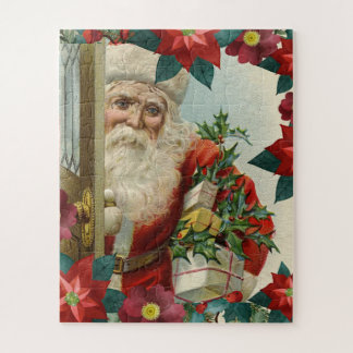 Vintage Christmas Santa Claus Holding Ohrts Puzzle