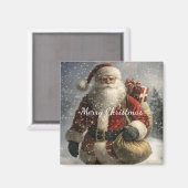 Vintage Christmas Santa Claus Magnet (Vorderseite/Rückseite)