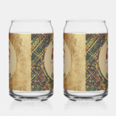 Vintage, Christmas, Santa Claus, Red Gold Green Dosenglas (Rechts)