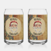 Vintage, Christmas, Santa Claus, Red Gold Green  Dosenglas (Rückseite)