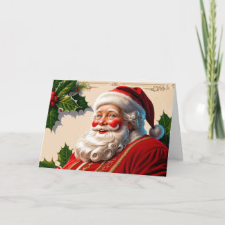 Vintage Christmas Santa Claus Smiling  Feiertagskarte