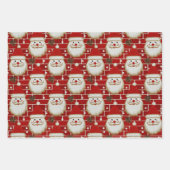 Vintage Christmas Santa Faces On Brick Geschenkpapier Set (Vorderseite 3)