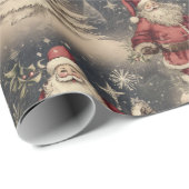 Vintage Christmas Santa Geschenkpapier (Rolleneckpunkt)