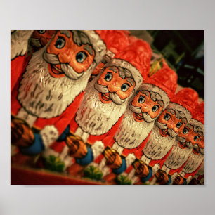 Vintage Christmas Santa Paper Poster