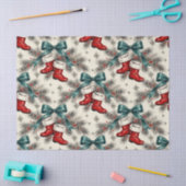 Vintage Christmas Santa’s Boots & Bows Seidenpapier (Basteln)