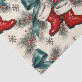 Vintage Christmas Santa’s Boots & Bows Seidenpapier (Detail)