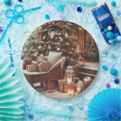 Vintage Christmas Scene Pappteller (Party)