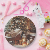 Vintage Christmas Scene Pappteller (Party)