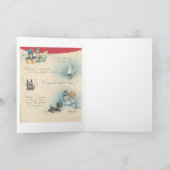 Vintage Christmas Scottie Dog Feiertagskarte (Innenseite)