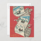 Vintage Christmas Scottie Dog Feiertagspostkarte (Vorne/Hinten)
