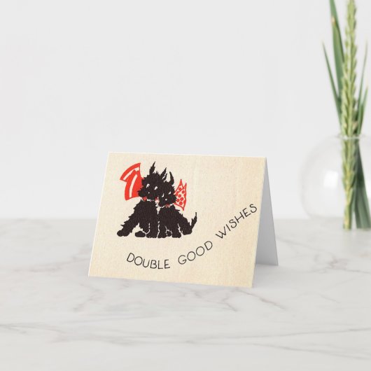 Vintage Christmas Scottie Dogs Card Karte (Vorderseite)