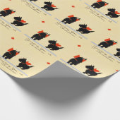Vintage Christmas Scottish Terrier Dog Geschenkpapier (Ecke)