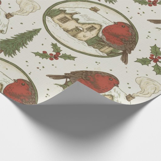 Vintage Christmas Seamless Pattern Geschenkpapier (Ecke)