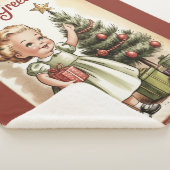 Vintage Christmas Sherpa Blanket Sherpadecke (3/4)